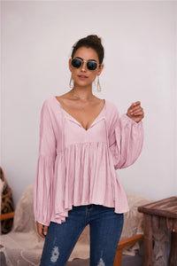 Puff Long Sleeve Pleated Top (6 Colors)