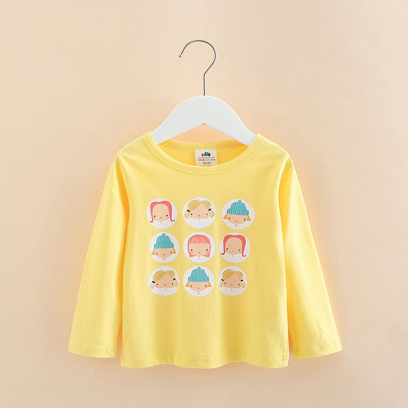 Yellow Girls Long Sleeve Tees  2-9Y