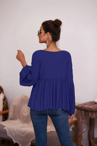 Puff Long Sleeve Pleated Top (6 Colors)