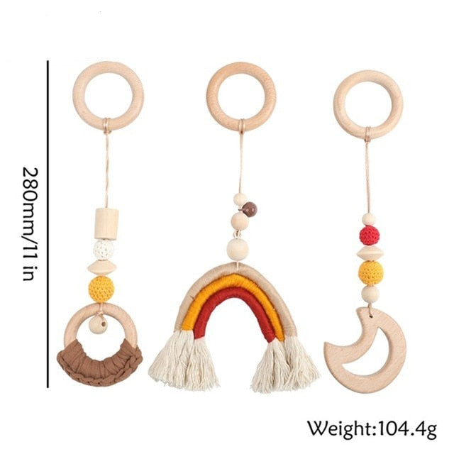 Wooden & Food Grade Silicone Baby Teether Toy