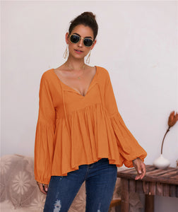 Puff Long Sleeve Pleated Top (6 Colors)