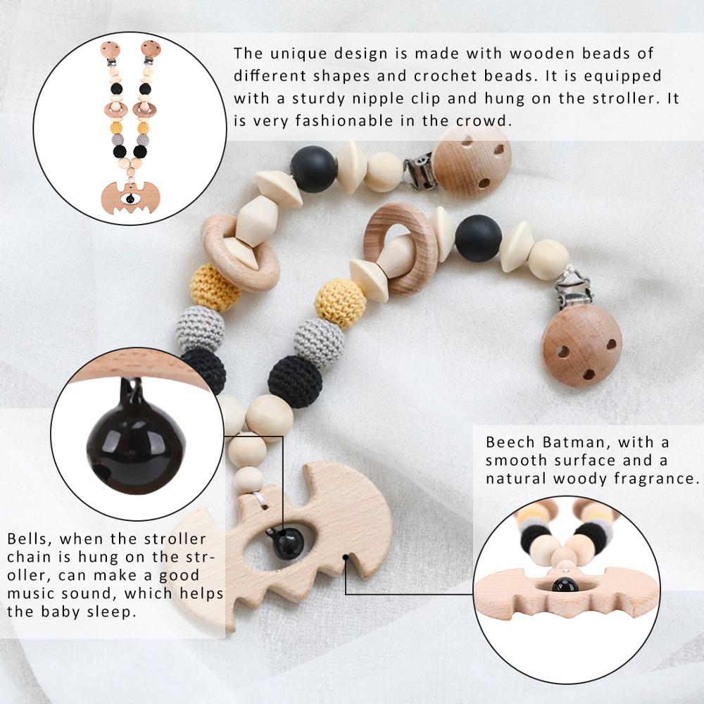 Elephant - Wooden & Food Grade Silicone Baby Teether Toy Set (3 Pcs Set)