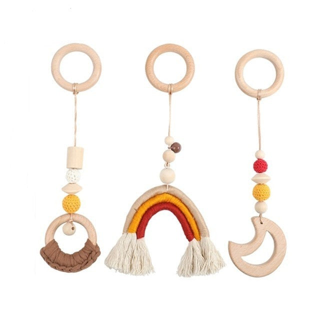 Wooden & Food Grade Silicone Baby Teether Toy