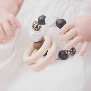 1pc Baby Teething Maple Wooden Silicone Beads Rings