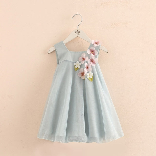 Pretty Flower Princess Dress (3 Colors)  2-12 Y/o