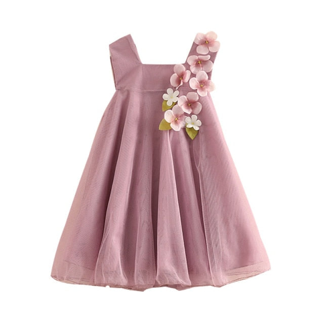 Pretty Flower Princess Dress (3 Colors)  2-12 Y/o