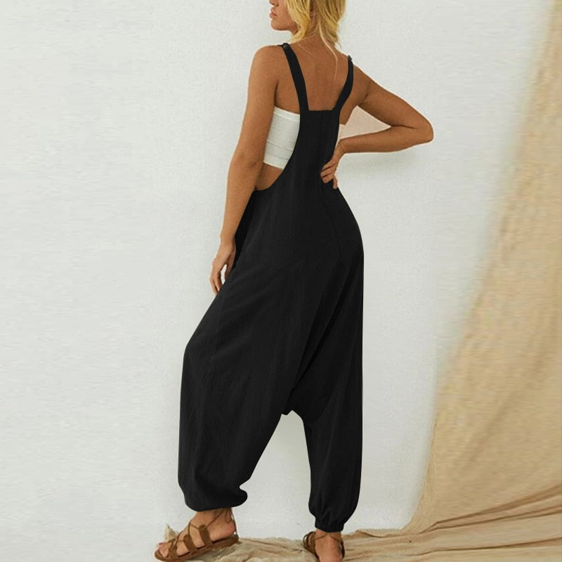 Jumpsuit Solid Casual Loose Harem Playsuit (3 Colors)