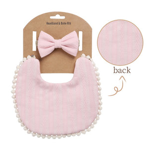 Boho Baby Headband Tassel & Bibs - Double Sided (3Pcs Set)