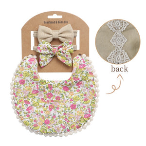 Boho Baby Headband Tassel & Bibs - Double Sided (3Pcs Set)