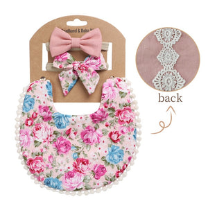 Boho Baby Headband Tassel & Bibs - Double Sided (3Pcs Set)