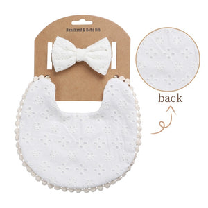 Boho Baby Headband Tassel & Bibs - Double Sided (3Pcs Set)