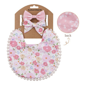 Boho Baby Headband Tassel & Bibs - Double Sided (3Pcs Set)