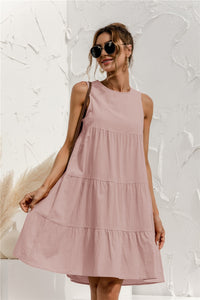 Maggie - O-Neck Sleeveless Solid Dress