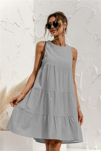 Maggie - O-Neck Sleeveless Solid Dress