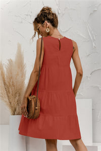 Maggie - O-Neck Sleeveless Solid Dress