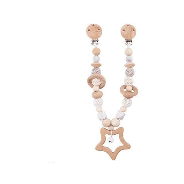 Wooden & Food Grade Silicone Baby Teether Toy