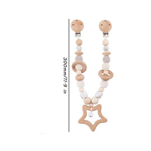 Wooden & Food Grade Silicone Baby Teether Toy