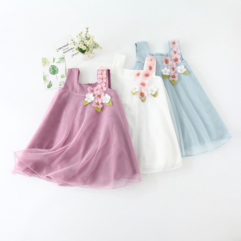 Pretty Flower Princess Dress (3 Colors)  2-12 Y/o