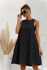 Maggie - O-Neck Sleeveless Solid Dress