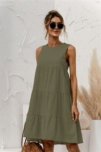 Maggie - O-Neck Sleeveless Solid Dress